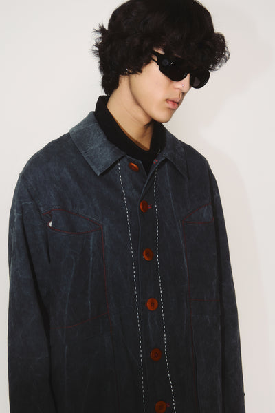 ALBERT UTILITY SHIRT JACKET WASHED BLACK