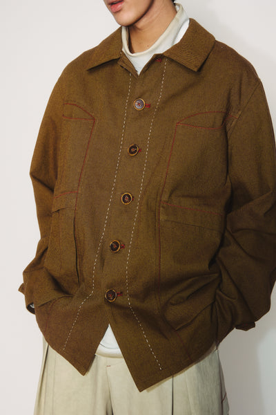 ALBERT UTILITY SHIRT JACKET WASHED WHEAT