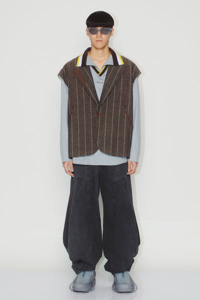 BRUNS SUIT VEST WEAVED STRIPE