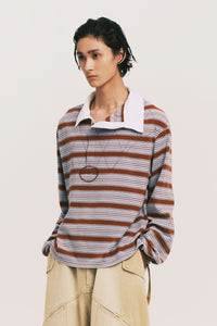 BECKHAM LS POLO SHIRT SEPIA HORIZON