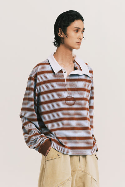 BECKHAM LS POLO SHIRT SEPIA HORIZON