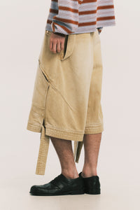 BECKHAM CARGO DENIM SHORTS COKE TAN