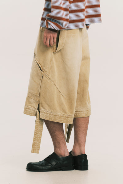 BECKHAM CARGO DENIM SHORTS COKE TAN