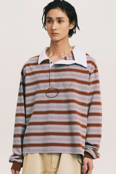 BECKHAM LS POLO SHIRT SEPIA HORIZON