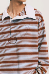 BECKHAM LS POLO SHIRT SEPIA HORIZON