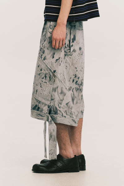 BECKHAM CARGO DENIM SHORTS MERCURY GREY