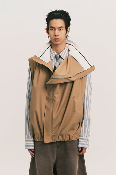 OTTO PLEATED CARGO VEST SCOUT KHAKI