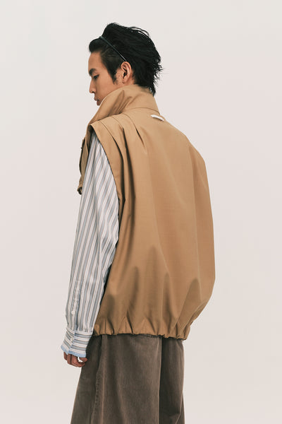 OTTO PLEATED CARGO VEST SCOUT KHAKI