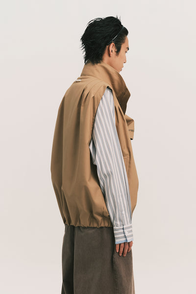 OTTO PLEATED CARGO VEST SCOUT KHAKI
