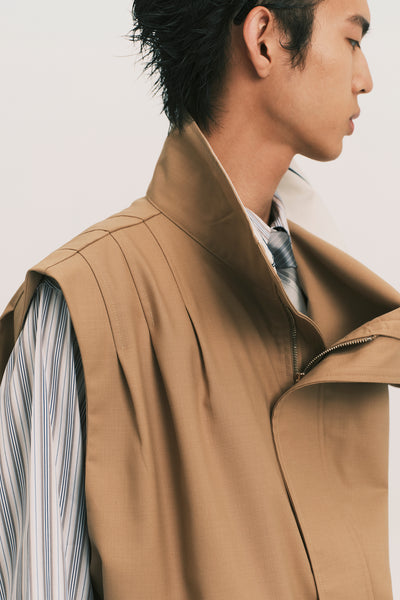 OTTO PLEATED CARGO VEST SCOUT KHAKI