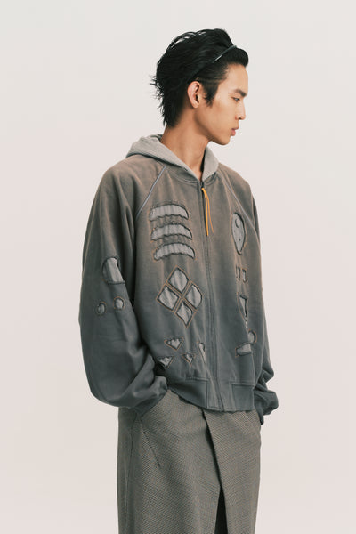 GLORY ZIP HOODIE SLATE GREY