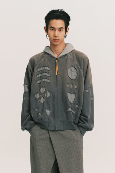 GLORY ZIP HOODIE SLATE GREY