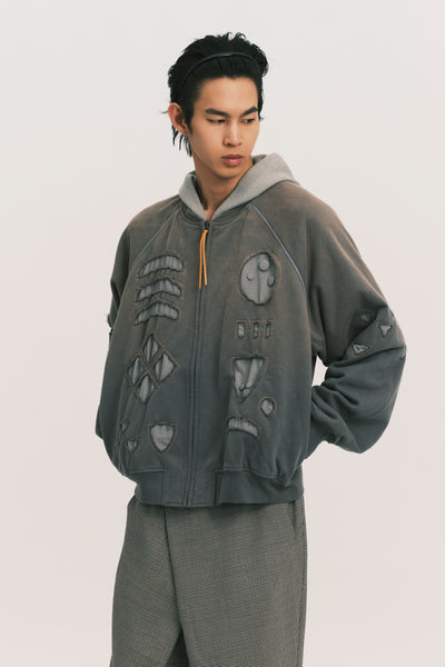 GLORY ZIP HOODIE SLATE GREY