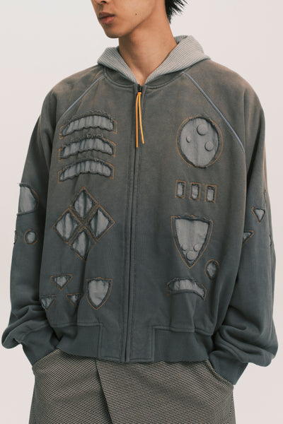 GLORY ZIP HOODIE SLATE GREY