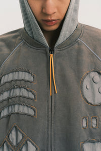GLORY ZIP HOODIE SLATE GREY