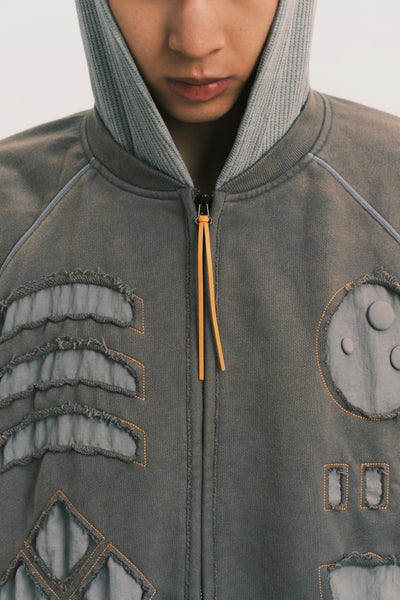 GLORY ZIP HOODIE SLATE GREY