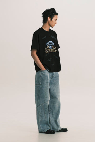 TOBI OVERSIZED CHAMPION TEE EUPHORIC BLACK
