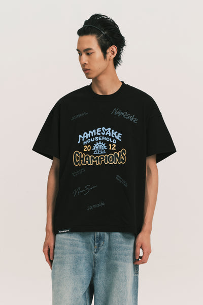 TOBI OVERSIZED CHAMPION TEE EUPHORIC BLACK