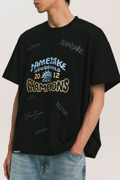TOBI OVERSIZED CHAMPION TEE EUPHORIC BLACK