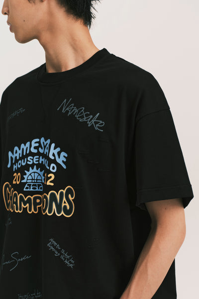 TOBI OVERSIZED CHAMPION TEE EUPHORIC BLACK