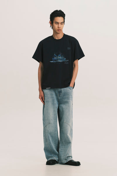 NEAL FUN TEE DEPTH BLUE