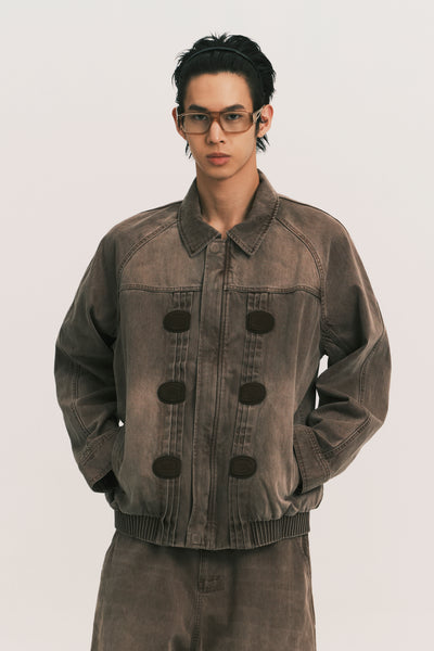 JARVIS DUFFLE DENIM JACKET COCO BROWN
