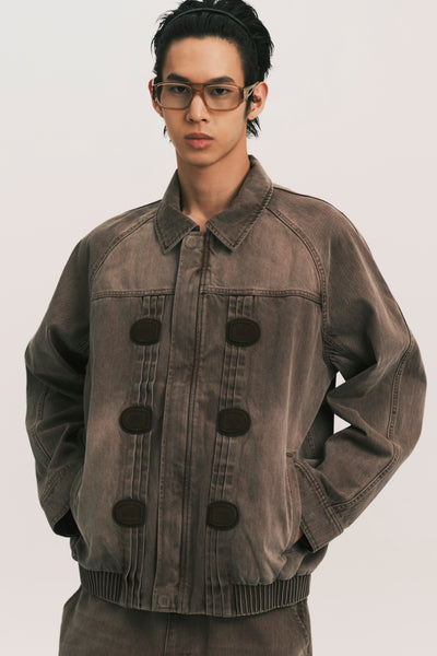 JARVIS DUFFLE DENIM JACKET COCO BROWN