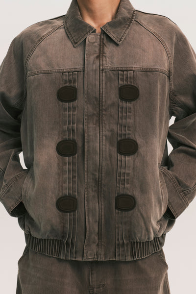 JARVIS DUFFLE DENIM JACKET COCO BROWN