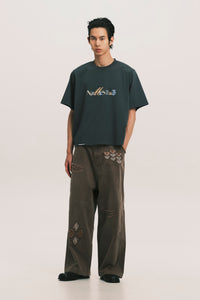 MARYS CROPPED CRAYONS TEE FOG BLUE