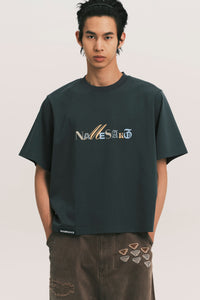 MARYS CROPPED CRAYONS TEE FOG BLUE
