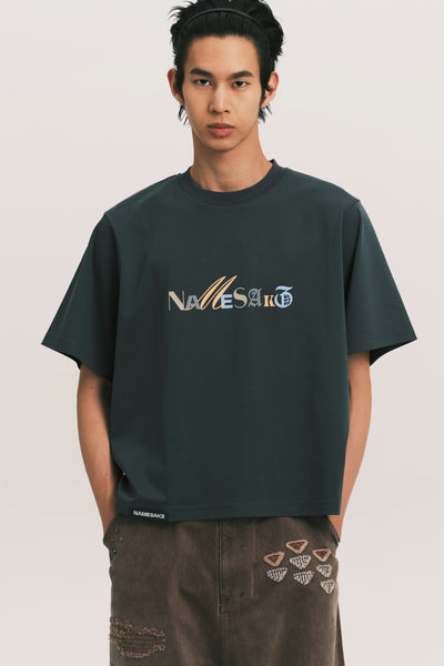 MARYS CROPPED CRAYONS TEE FOG BLUE