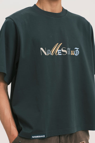 MARYS CROPPED CRAYONS TEE FOG BLUE