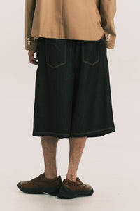 KAI DENIM SWEAT SHORTS DEPTH BLUE