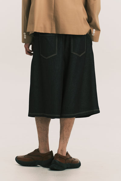 KAI DENIM SWEAT SHORTS DEPTH BLUE