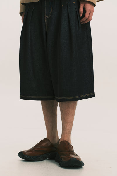 KAI DENIM SWEAT SHORTS DEPTH BLUE
