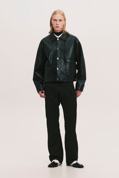 TYPE 1 BROGUE LEATHER JACKET EUPHORIC BLACK