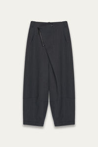 LAMAR ZIP CARROT WIDE TROUSERS ASH GREY