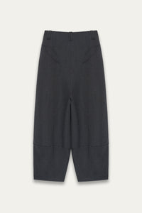 LAMAR ZIP CARROT WIDE TROUSERS ASH GREY
