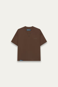 TOBI OVERSIZED LOGO TEE MARSH BROWN