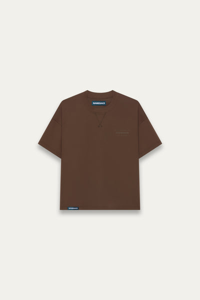 TOBI OVERSIZED LOGO TEE MARSH BROWN