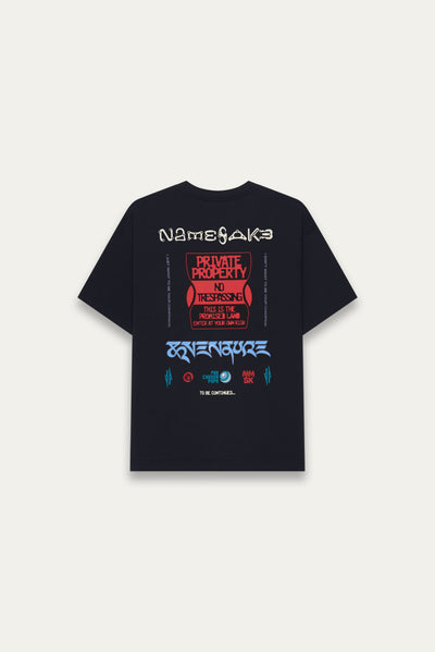 SAVA OVERSIZED WARNING TEE EUPHORIC BLACK