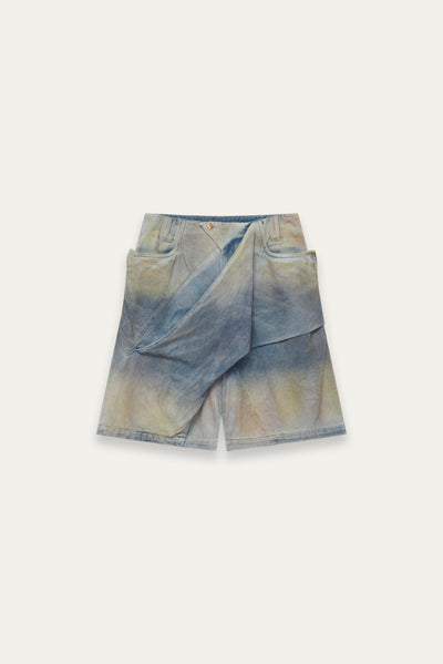 NATRON CROSS JEAN SHORTS MIRROR LAKE BLUE