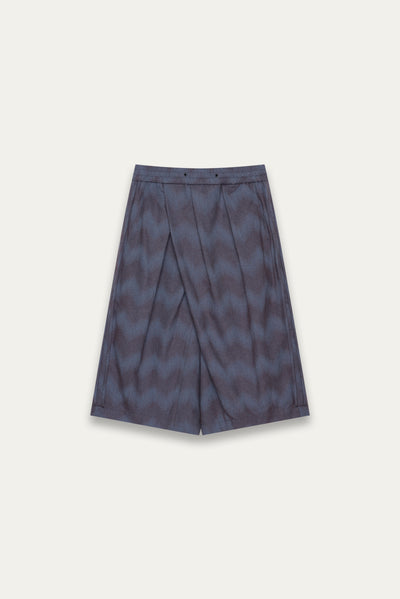 REID PLEATED SHORTS SPACE WAVE BLUE