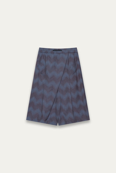 REID PLEATED SHORTS SPACE WAVE BLUE