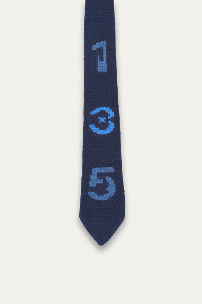 NUMERO KNIT TIE DEPTH BLUE