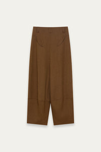 LAMAR ZIP CARROT WIDE TROUSER MARSH BROWN (NAMESAKE EXCLUSIVE)