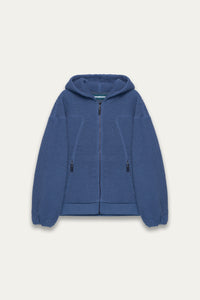 EARL WAFFLE ZIP HOODIE DEPTH BLUE