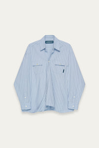 RUS TWIST COLLAR SHIRT LAKE STRIPE
