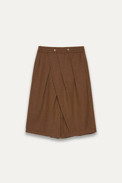 REID PLEATED SHORTS MARSH BROWN