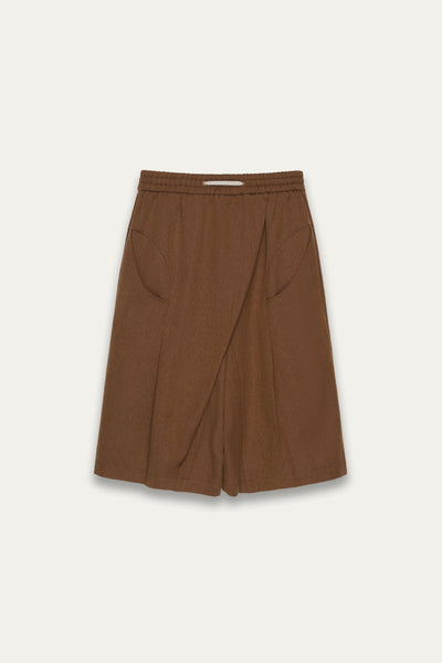 REID PLEATED SHORTS MARSH BROWN
